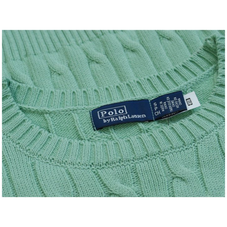 POLO RALPH LAUREN WOMEN COTTON CABLE SHORT SLEEVE JUMPER