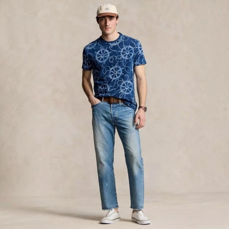 POLO RALPH LAUREN CLASSIC FIT NAUTICAL JERSEY T-SHIRT
