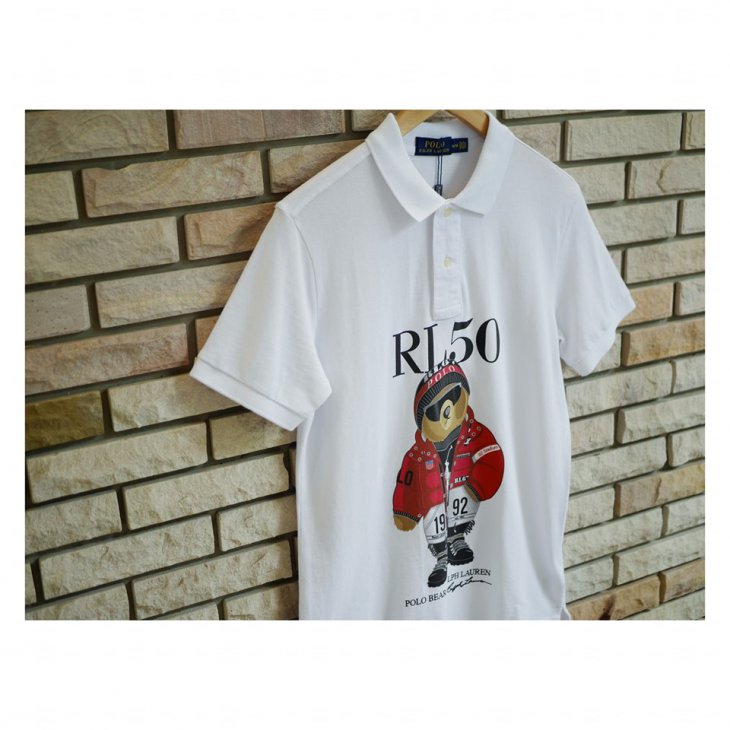 POLO RALPH LAUREN POLO BEAR PRINT POLO SHIRT