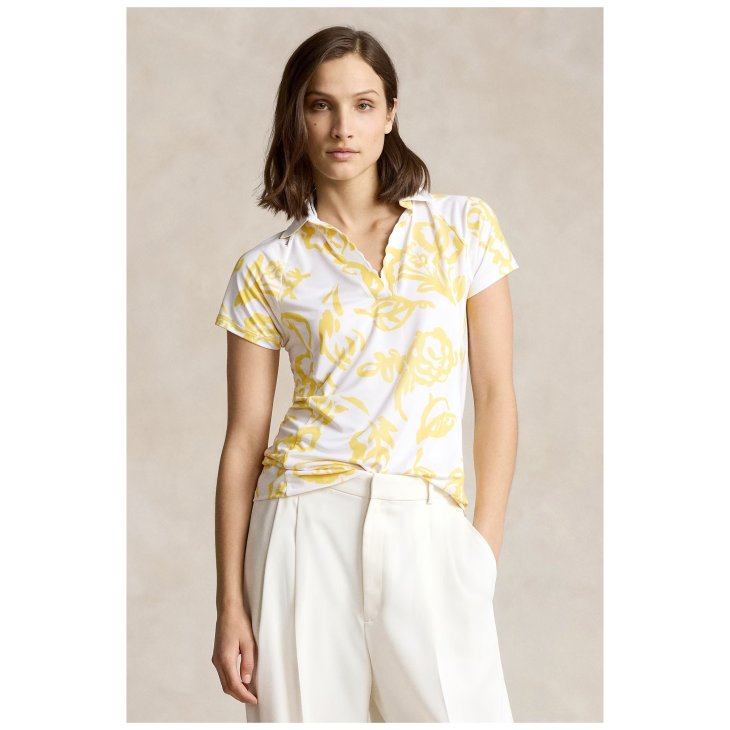 POLO RALPH LAUREN RLX TAILORED FIT FLORAL JERSEY POLO SHIRT