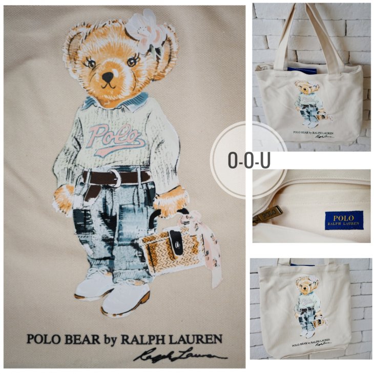 POLO RALPH LAUREN POLO BEAR COTTON CANVAS TOTE