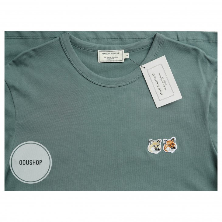 MAISON KITSUNE TEE-SHIRT DOUBLE FOX HEAD PATCH