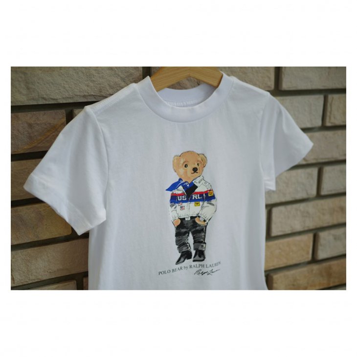 POLO RALPH LAUREN RACING BEAR BOYS COTTON TEE