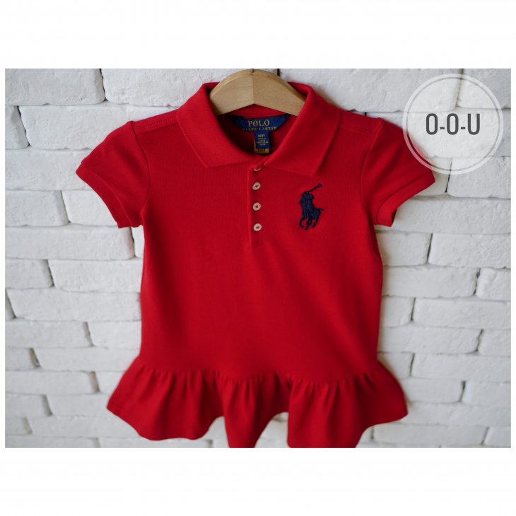 POLO RALPH LAUREN KIDS BIG PONY COTTON MESH POLO DRESS