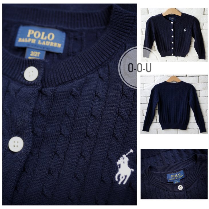 POLO RALPH LAUREN KIDS MINI CABLE COTTON CARDIGAN