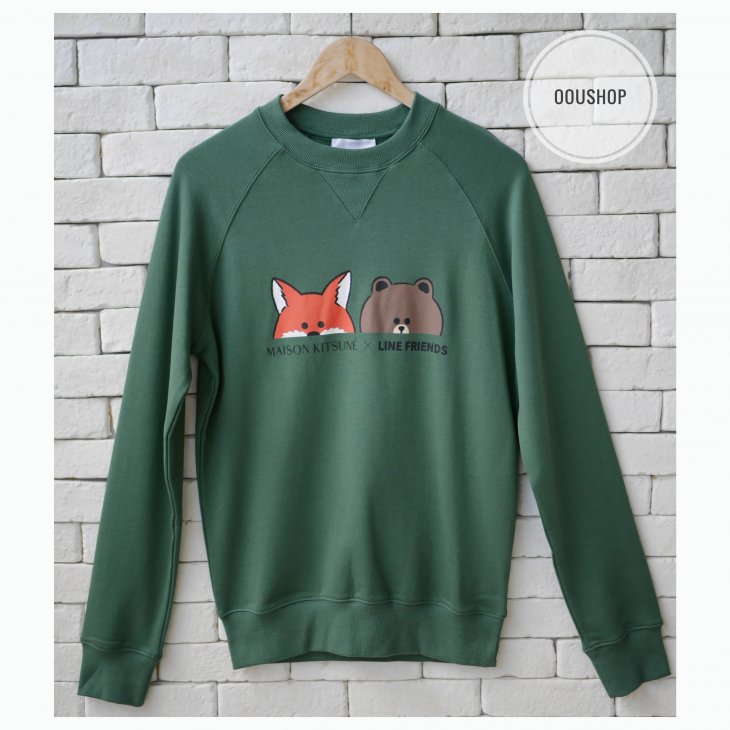 MAISON KITSUNE X LINE FRIENDS FACE PRINT SWEATSHIRT