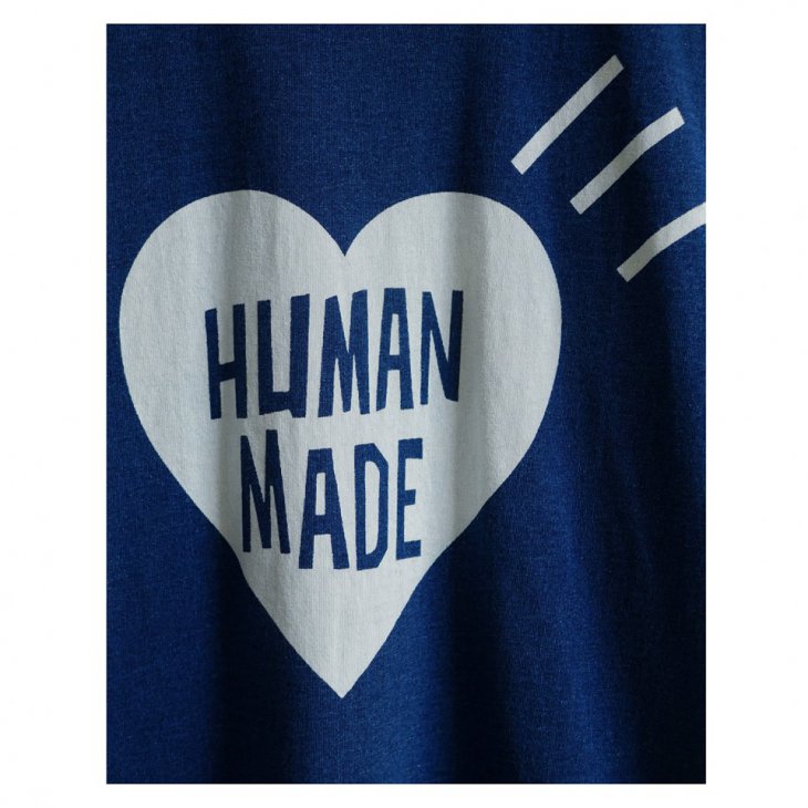 HUMAN MADE INDIGO HEART T-SHIRT