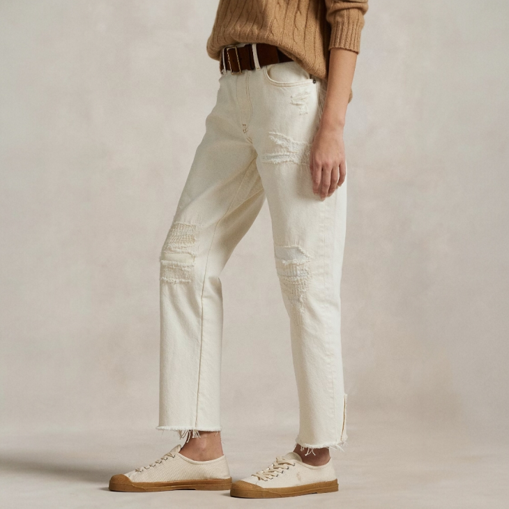 POLO RALPH LAUREN WOMEN RELAXED TAPERED PATCHWORK JEAN
