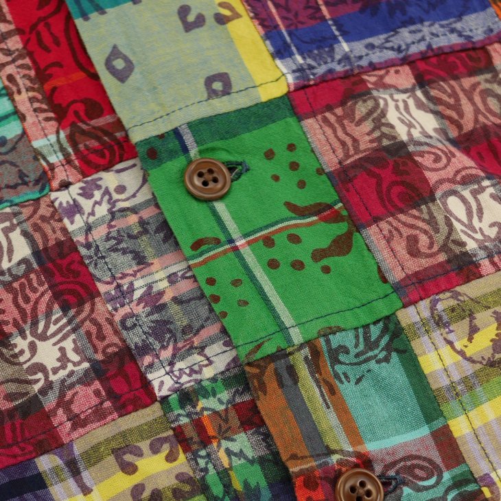 POLO RALPH LAUREN CLASSIC FIT PATCHWORK MADRAS CAMP SHIRT