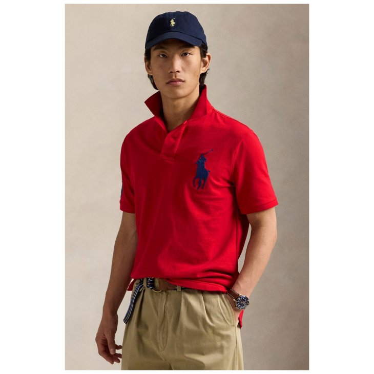 POLO RALPH LAUREN CUSTOM SLIM FIT BIG PONY MESH POLO SHIRT