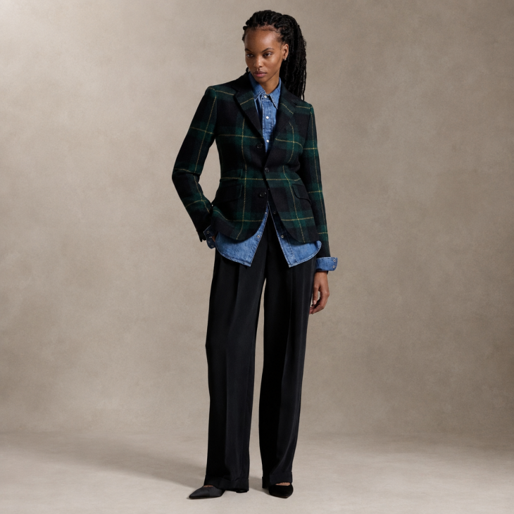 POLO RALPH LAUREN PLAID WOOL TWILL BLAZER