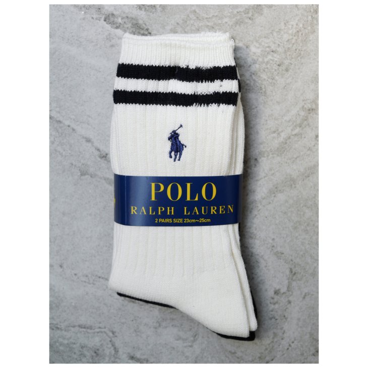 POLO RALPH LAUREN EMBROIDERED PONY CREW SOCKS 2-PACK