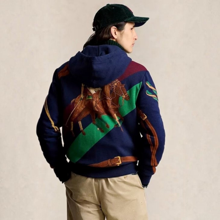 POLO RALPH LAUREN EQUESTRIAN FLEECE FULL ZIP HOODIE