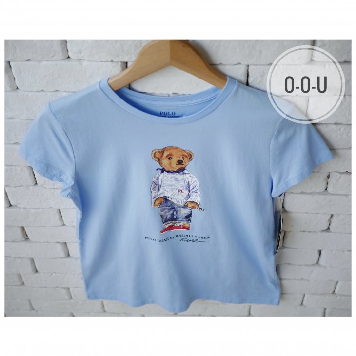 POLO RALPH LAUREN GIRLS POLO BEAR COTTON T-SHIRT