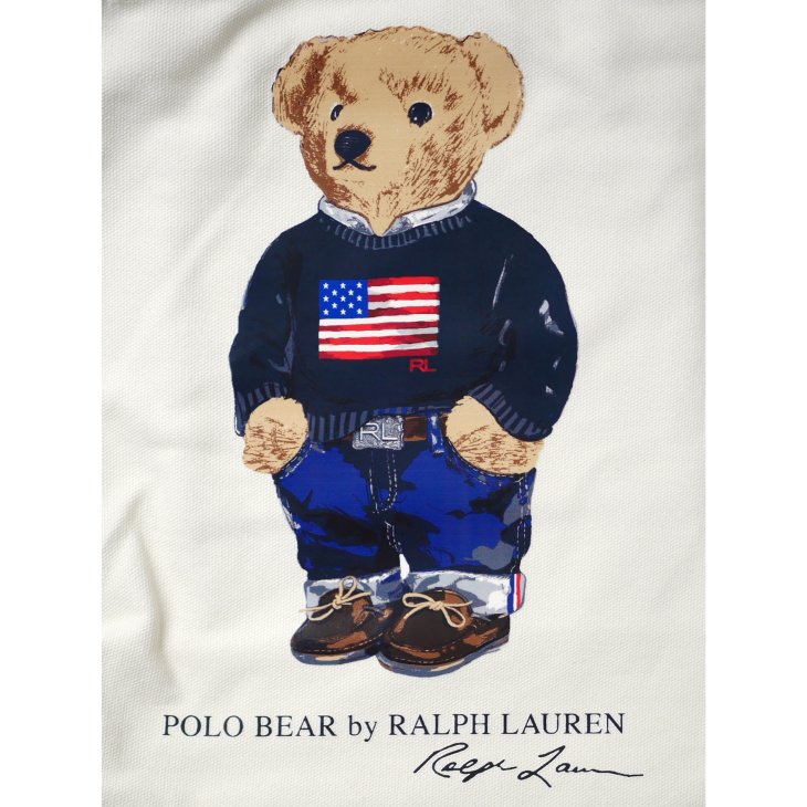 POLO RALPH LAUREN POLO BEAR COTTON CANVAS TOTE