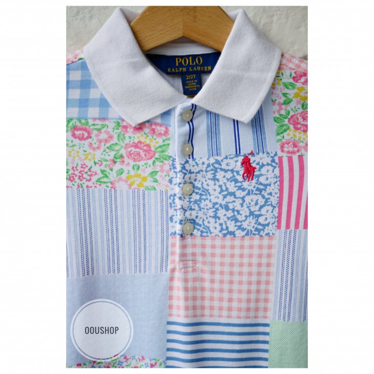 POLO RALPH LAUREN MULTI PATCHWORK KIDS STRETCH POLO DRESS