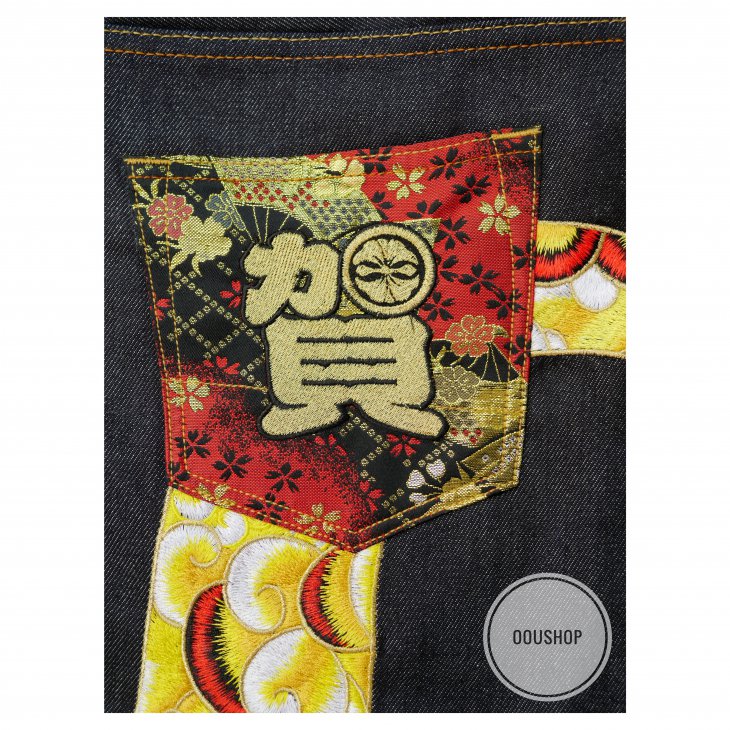 EVISU YEAR OF THE RAT CARROT-FIT  SELVEDGE DENIM JEANS