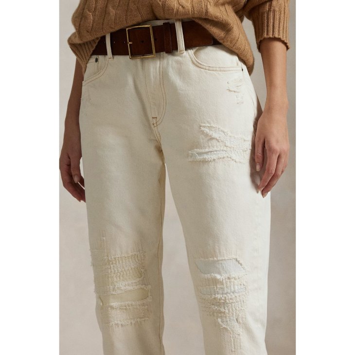 POLO RALPH LAUREN WOMEN RELAXED TAPERED PATCHWORK JEAN