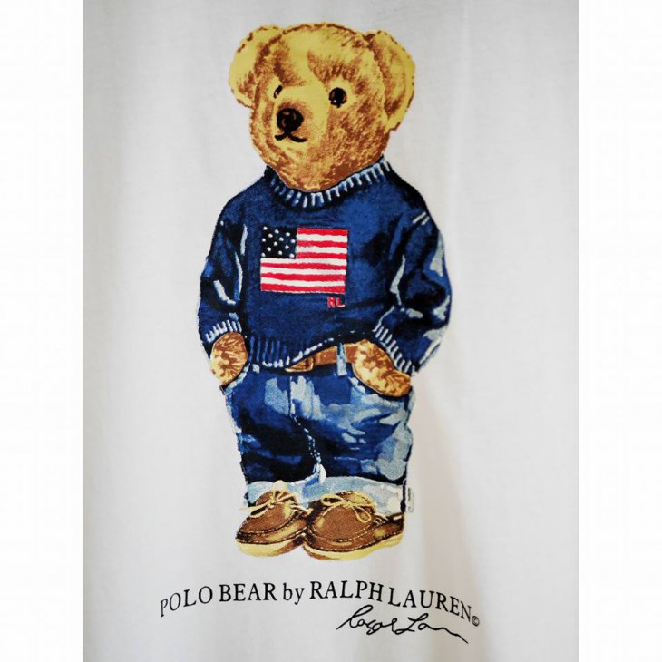 POLO RALPH LAUREN FLAG BEAR COTTON T-SHIRT