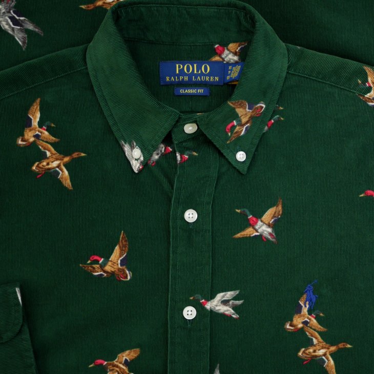 POLO RALPH LAUREN CLASSIC FIT MALLARD PRINT CORDUROY SHIRT