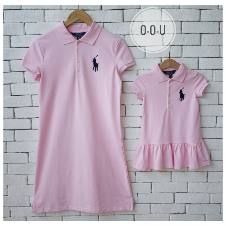 POLO RALPH LAUREN GIRLS BIG PONY COTTON MESH POLO DRESS