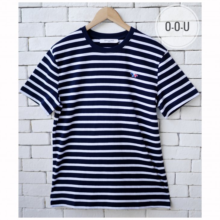 MAISON KITSUNE TRICOLOR FOX  PATCH MARIN TEE-SHIRT