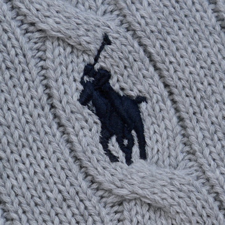 POLO RALPH LAUREN WOMEN CABLE-KNIT COTTON FULL ZIP HOODIE