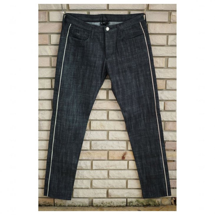 EMPORIO ARMANI SLIM FIT 12-OZ DENIM JEANS WITH SELVEDGE