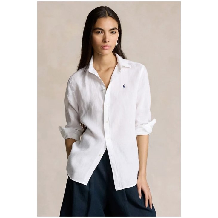 POLO RALPH LAUREN WOMEN CLASSIC FIT LINEN SHIRT