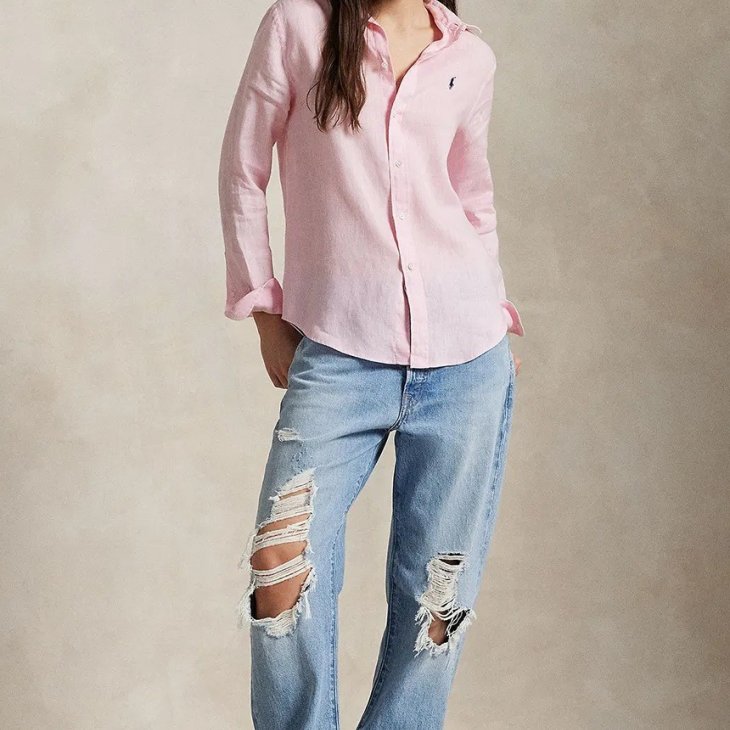 POLO RALPH LAUREN WOMEN CLASSIC FIT LINEN SHIRT
