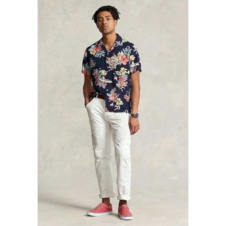 POLO RALPH LAUREN TROPICAL FLORAL CAMP SHIRT