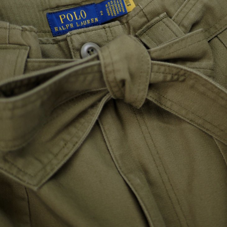 POLO RALPH LAUREN WOMEN BELTED TWILL TAPERED CROP PANT