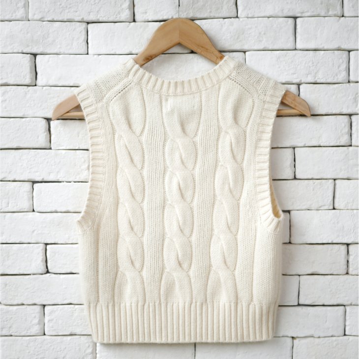 POLO RALPH LAUREN WOMEN CROPPED CABLE WOOL-CASHMERE SWEATER