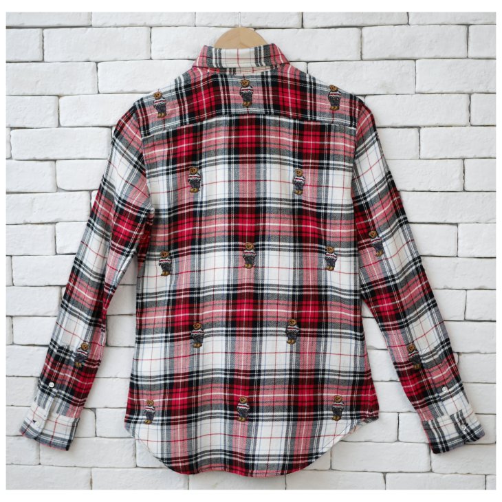 POLO RALPH LAUREN WOMEN CLASSIC FIT POLO BEAR PLAID SHIRT