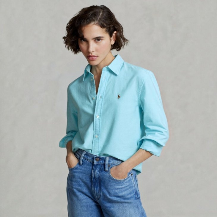POLO RALPH LAUREN WOMEN SLIM FIT COTTON OXFORD SHIRT