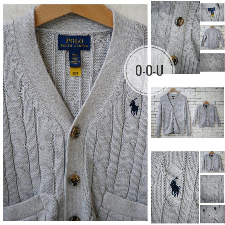 POLO RALPH LAUREN KIDS CABLE-KNIT COTTON V-NECK CARDIGAN