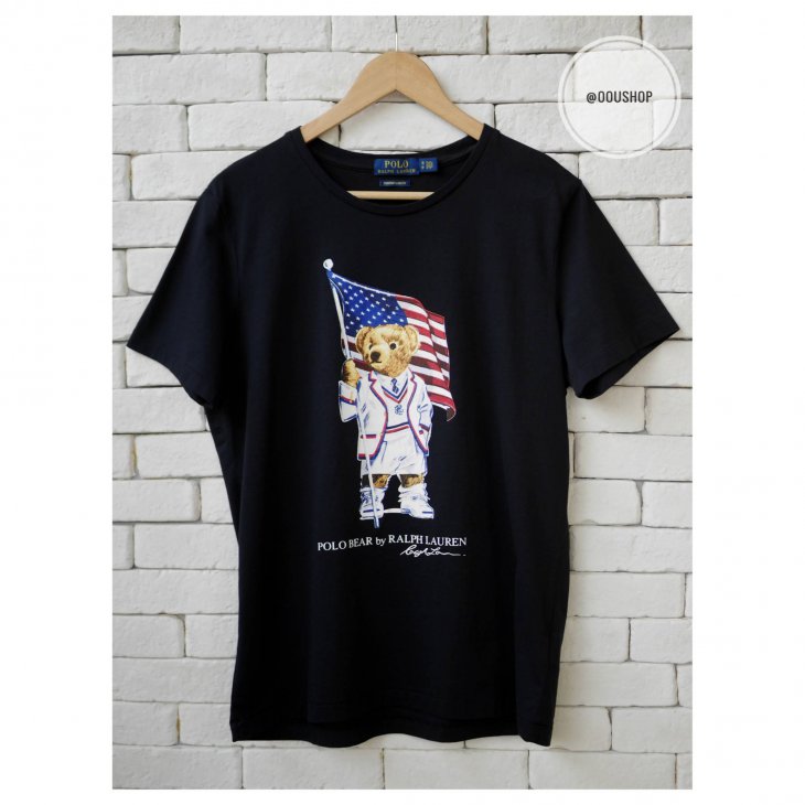 POLO RALPH LAUREN FLAG BEAR COTTON T-SHIRT