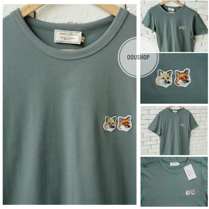 MAISON KITSUNE TEE-SHIRT DOUBLE FOX HEAD PATCH