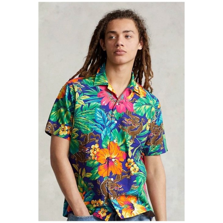 POLO RALPH LAUREN CLASSIC FIT TROPICAL OXFORD CAMP SHIRT