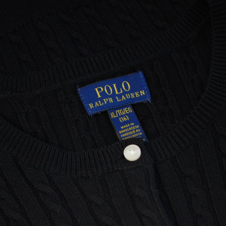 POLO RALPH LAUREN GIRLS MINI-CABLE COTTON CARDIGAN