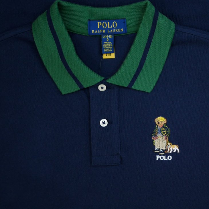 POLO RALPH LAUREN BOYS POLO BEAR COTTON MESH POLO SHIRT
