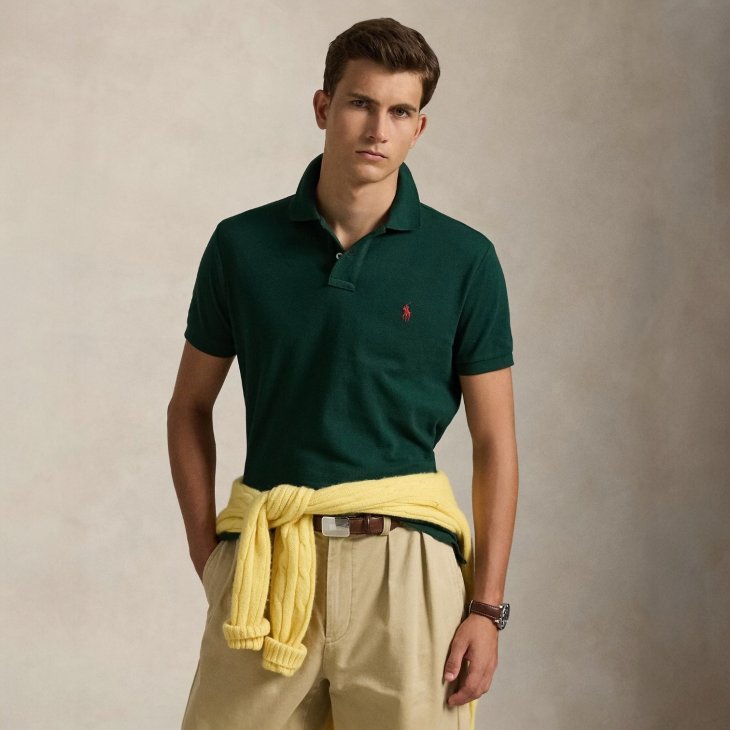 POLO RALPH LAUREN THE EARTH CUSTOM SLIM FIT POLO SHIRT
