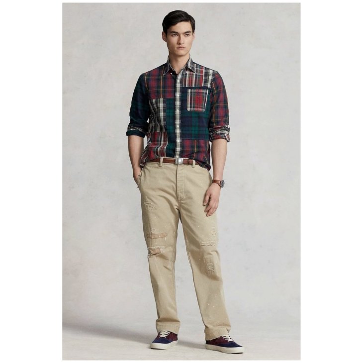 POLO RALPH LAUREN CLASSIC FIT PLAID OXFORD FUN SHIRT