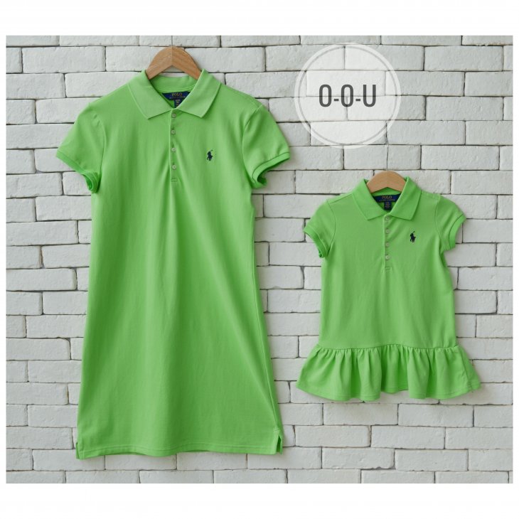 POLO RALPH LAUREN GIRLS COTTON STRETCH MESH POLO DRESS