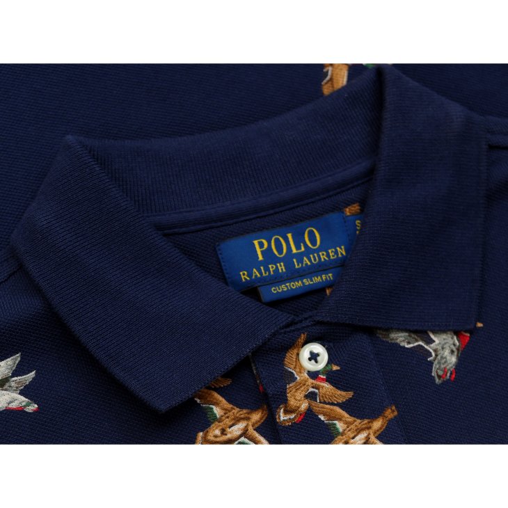 POLO RALPH LAUREN CUSTOM SLIM DUCK PRINT MESH POLO SHIRT