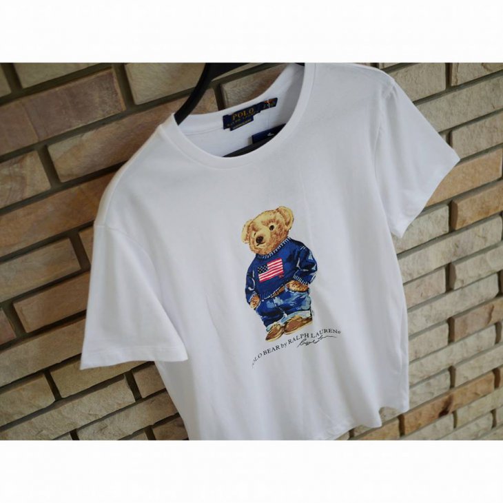 POLO RALPH LAUREN FLAG BEAR COTTON T-SHIRT