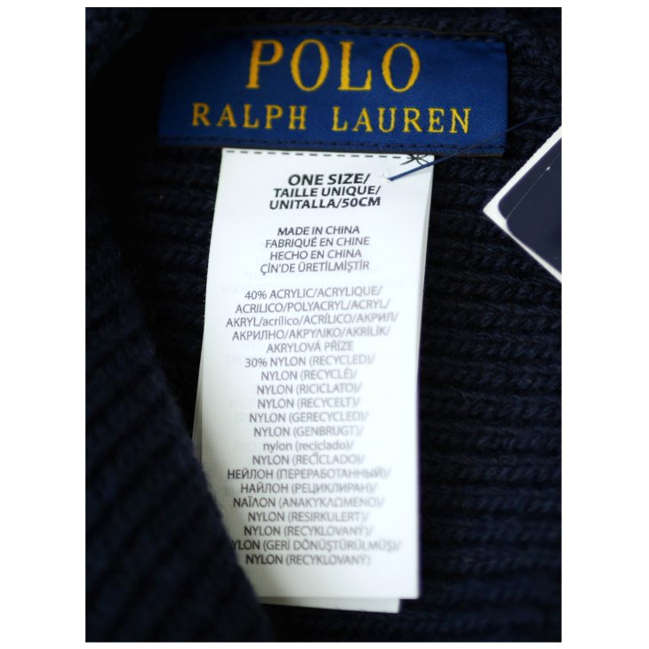 POLO RALPH LAUREN FRENCH BULLDOG EMBROIDERED KNIT BEANIE