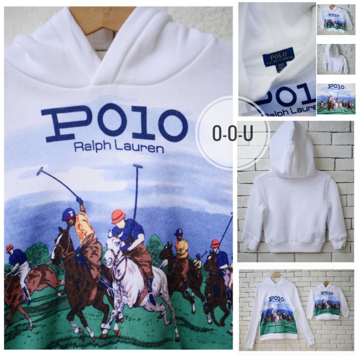 POLO RALPH LAUREN KIDS EQUESTRIAN-PRINT FLEECE HOODIE