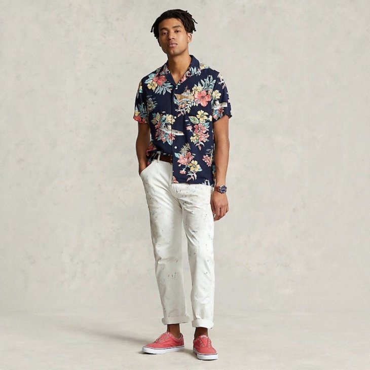 POLO RALPH LAUREN TROPICAL FLORAL CAMP SHIRT