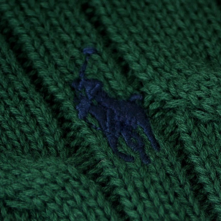 POLO RALPH LAUREN KIDS CABLE-KNIT COTTON V-NECK CARDIGAN